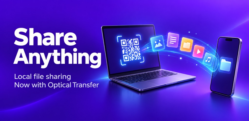 Share Anything: share files from a laptop to a phone by scanning a QR code